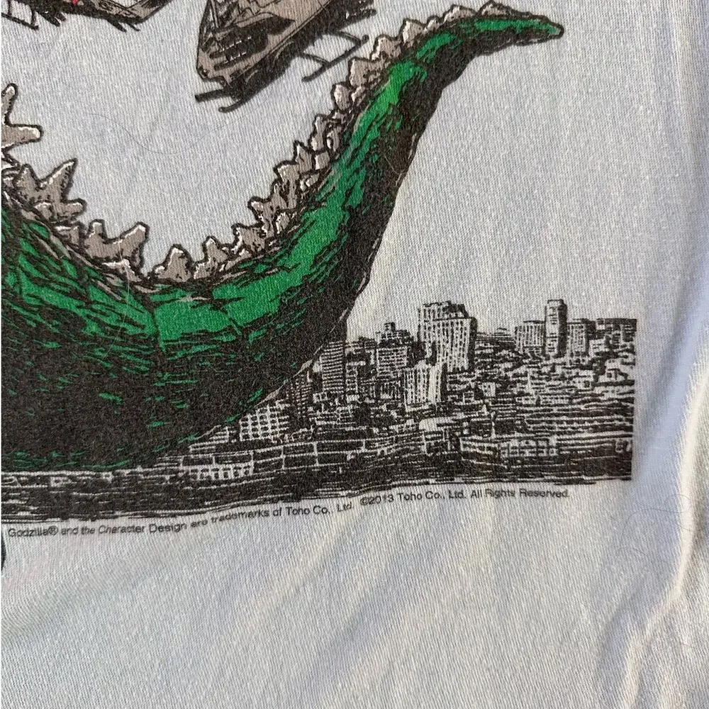 Godzilla Helicopter Air Strike Attack Blue T shirt Impact Merchandising